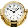  Porthole clock brass with Arabic numerals