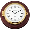 WEMPE Reloj de Barco 210mm Ø (Serie SKIPPER) Ship clock brass in mahogany wood