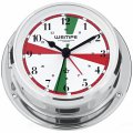WEMPE Reloj de Yate 110mm Ø con función de alarma/sectores de radio (Serie SKIFF) Yacht clock chrome plated