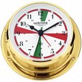 WEMPE Reloj de Yate 110mm Ø con función de alarma/sectores de radio (Serie SKIFF) Yacht clock brass