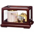  Drum barograph brass in polished mahogany enclosure