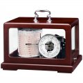  Drum barograph chrome plated in matt mahogany enclosure