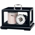 WEMPE Barógrafo de Tambor Drum barograph chrome plated in black wooden enclosure