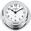 WEMPE Reloj de Yate 110mm Ø (Serie SKIFF) Yacht clock chrome plated with Arabic numerals