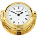 WEMPE Reloj en Ojo de Buey 120mm Ø (Serie NAUTICAL) Porthole clock brass with Roman numerals on white clock face