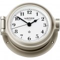 WEMPE Reloj en Ojo de Buey 120mm Ø (Serie NAUTICAL) Porthole clock nickel plated with Arabic numerals on white clock face
